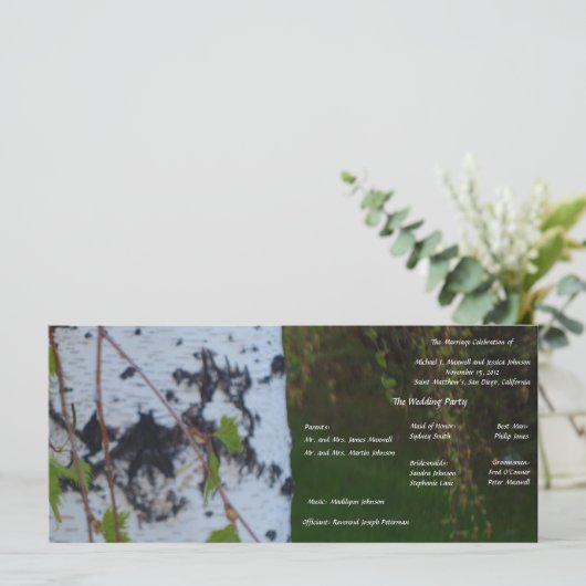 Weeping Birch Wedding Programma Programmakaart (Staand voorkant)