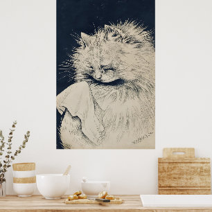 Weeping Cat beroemd gemaakt door Louis William Wa Poster