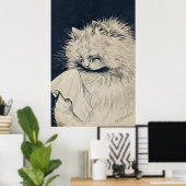  Weeping Cat beroemd gemaakt door Louis William Wa Poster (Thuiskantoor)