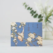 Weeping Cherry en Bullfinch door Hokusai Briefkaart (Staand voorkant)