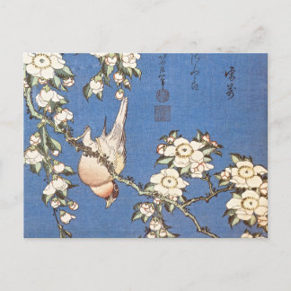 Weeping Cherry en Bullfinch door Hokusai Briefkaart