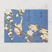 Weeping Cherry en Bullfinch door Hokusai Briefkaart (Voorkant)