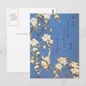 Weeping Cherry en Bullfinch door Hokusai Briefkaart (Voorkant / Achterkant)