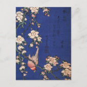 Weeping Cherry en Bullfinch, Hokusai Briefkaart (Voorkant)