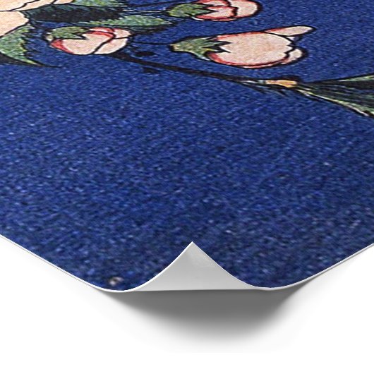 Weeping Cherry en Bullfinch, Hokusai Poster (Hoek)