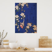 Weeping Cherry en Bullfinch, Hokusai Poster (Keuken)