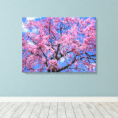 Weeping Cherry: Yaebenishidare [Canvas Print] Canvas Afdruk (Insitu (Houten vloer))