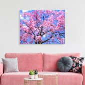 Weeping Cherry: Yaebenishidare [Canvas Print] Canvas Afdruk (Insitu (Woonkamer))