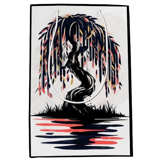 Weeping Fire Black Background Medium Cadeauzakje (Voorkant)