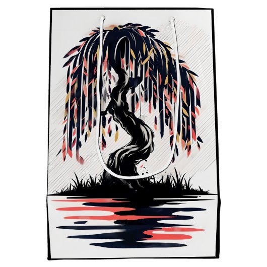 Weeping Fire Black Background Medium Cadeauzakje (Achterkant)