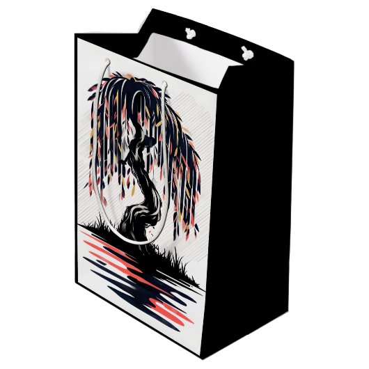 Weeping Fire Black Background Medium Cadeauzakje (Achterkant Gekanteld)