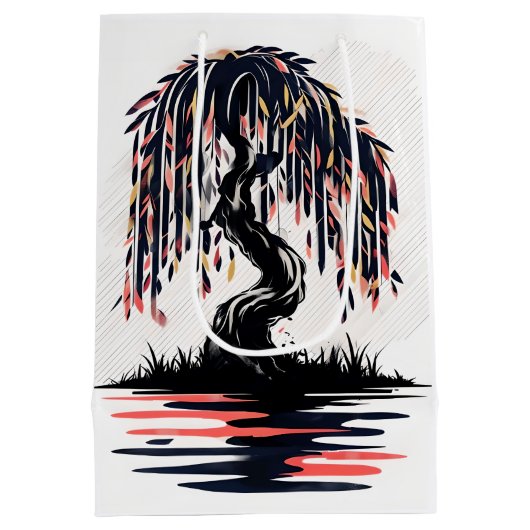 Weeping Fire White Background Medium Cadeauzakje (Achterkant)