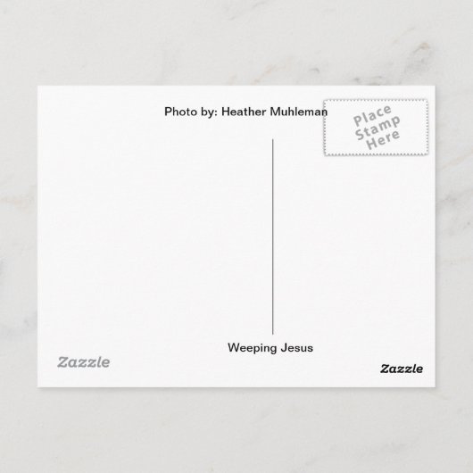Weeping Jesus Briefkaart Oklahoma City (Achterkant)