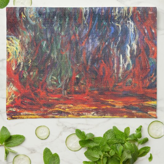 Weeping Willow at Giverny beroemd gemaakt door Cla Theedoek (Gevouwen)