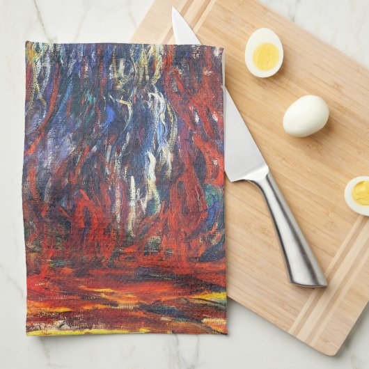 Weeping Willow at Giverny beroemd gemaakt door Cla Theedoek (Quarter Fold)