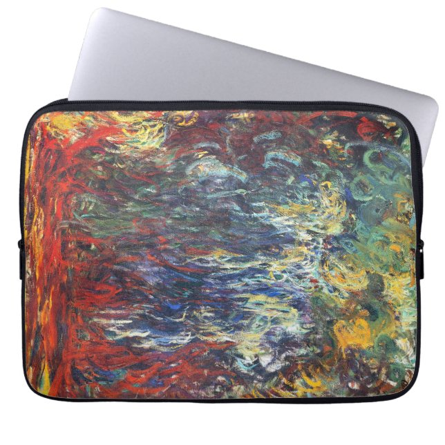 Weeping Willow at Giverny (by Claude Monet) Laptop Sleeve (Voorkant)
