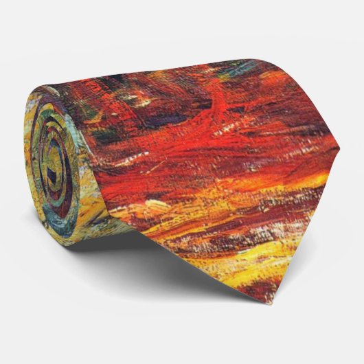 Weeping Willow at Giverny (by Claude Monet) Stropdas (Opgerold)