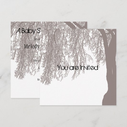 Weeping Willow Baby shower Kaart (Voorkant / Achterkant)