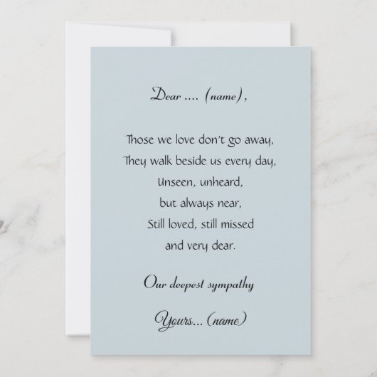 Weeping willow by a pond, black and white card (Achterkant)