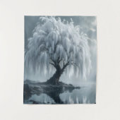 Weeping willow by a pond, black and white  wandkleed (Voorkant)