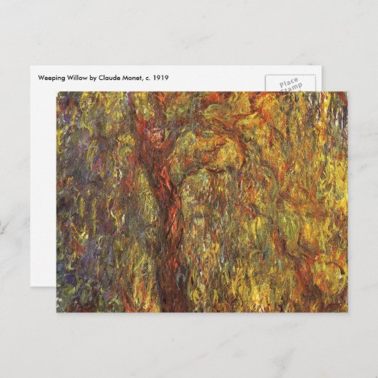 Weeping Willow door Claude Monet,  Kunst Briefkaart (Voorkant / Achterkant)