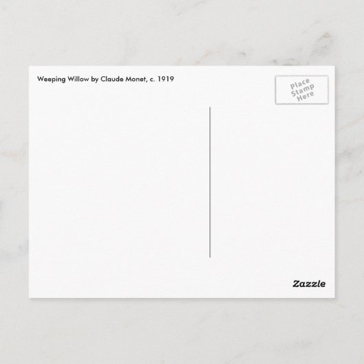 Weeping Willow door Claude Monet,  Kunst Briefkaart (Achterkant)