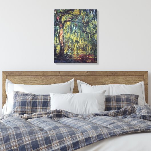 Weeping Willow door Claude Monet, Kunst Canvas Afdruk (Insitu (Slaapkamer))