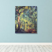 Weeping Willow door Claude Monet, Kunst Canvas Afdruk (Insitu (Houten vloer))