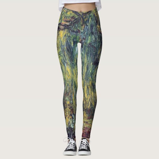 Weeping Willow door Claude Monet,  Kunst Leggings (Voorkant)