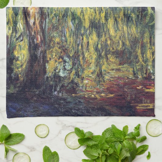 Weeping Willow door Claude Monet,  Kunst Theedoek (Gevouwen)