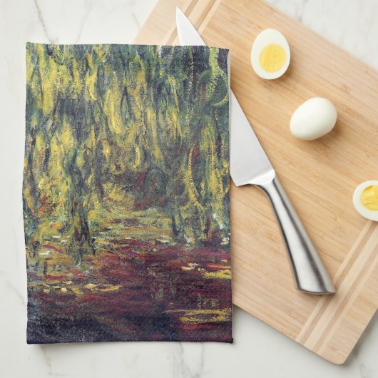 Weeping Willow door Claude Monet, Kunst Theedoek (Quarter Fold)