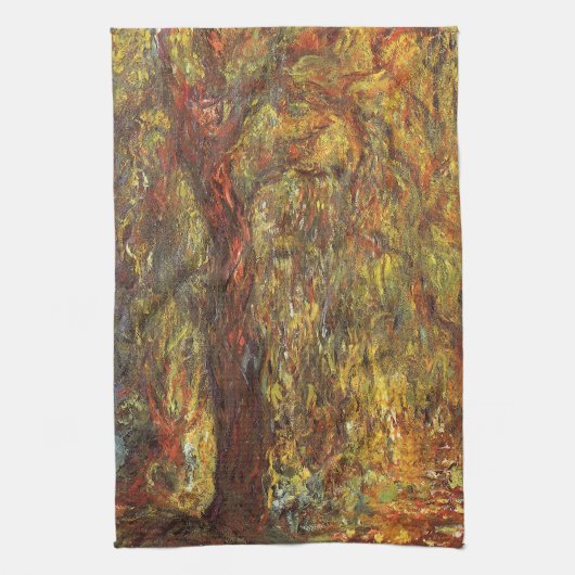 Weeping Willow door Claude Monet,  Kunst Theedoek (Verticaal)