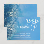 Weeping Willow Etheal Dreamy Sky Wedding RSVP Kaartje (Voorkant / Achterkant)