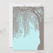 Weeping Willow Tree Blauw Bruin Huwelijk Kaart (Achterkant)