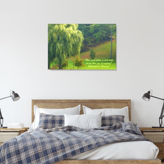 Weeping Willow Tree Hill Canvas Afdruk (Insitu (Slaapkamer))