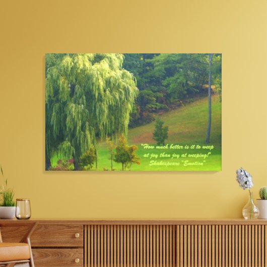 Weeping Willow Tree Hill Canvas Afdruk (Insitu (Woonkamer))