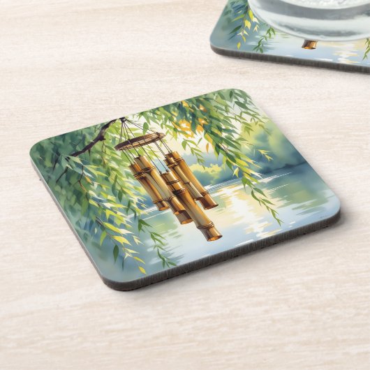 Weeping Willow, Windchimes en Lake Bier Onderzetter (Linkerzijde)