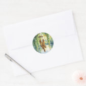 Weeping Willow, Windchimes en Lake Ronde Sticker (Envelop)