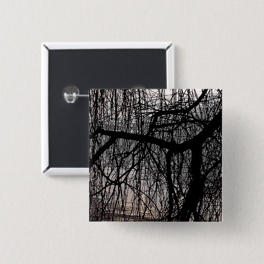 WEEPWILLOW TREE VIERKANTE BUTTON 5,1 CM (Voorkant /achterkant)