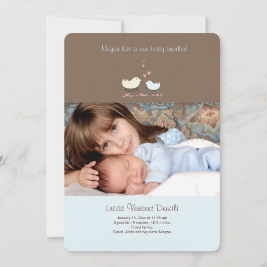 Weer Brother Foto geboorteaankondiging Aankondiging (Voorkant)