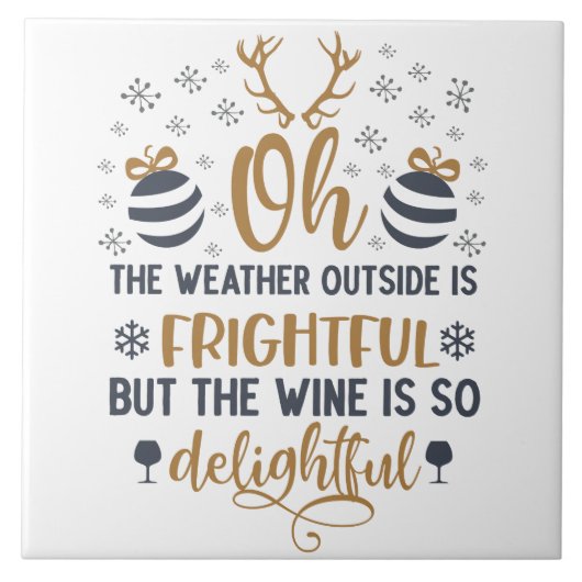 Weer buiten is een vriendelijke Word Art Tegeltje (Voorkant)