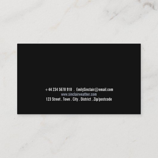 Weer collage, meteoroloog visitekaartje (Achterkant)