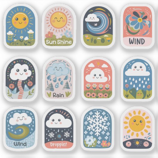 Weer Collectie - Design 1 Sticker (Voorkant)