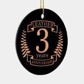 Weer drie jaar bruiloft keramisch ornament (Rechts)