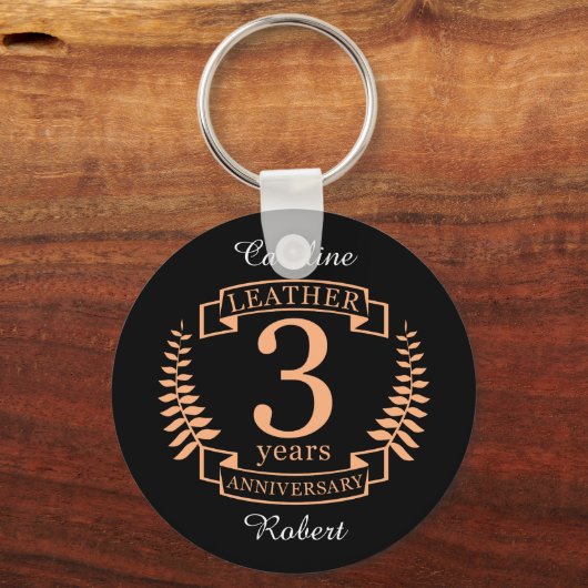 Weer drie jaar bruiloft sleutelhanger (Voorkant)