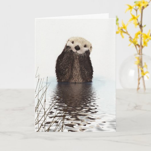 Weer een andere An Otter Day in Paradise Schattige Kaart (Gele Bloem)
