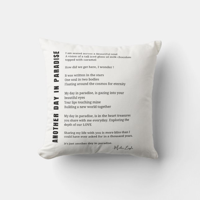 Weer een dag in het paradijs gedicht zwart wit kun kussen (Voorkant)