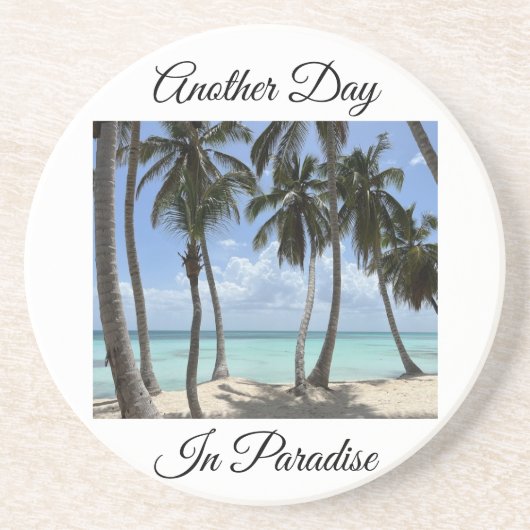 Weer een dag in Paradise Sandstone Onderzetter (Voorkant)