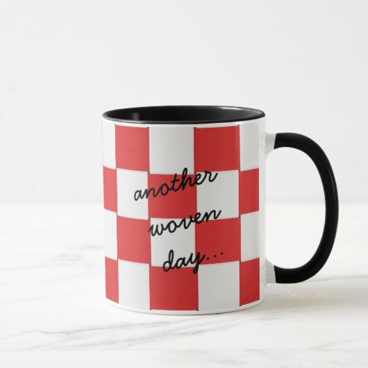 Weer een Geweven dag Rood en Wit Mok (Rechts)