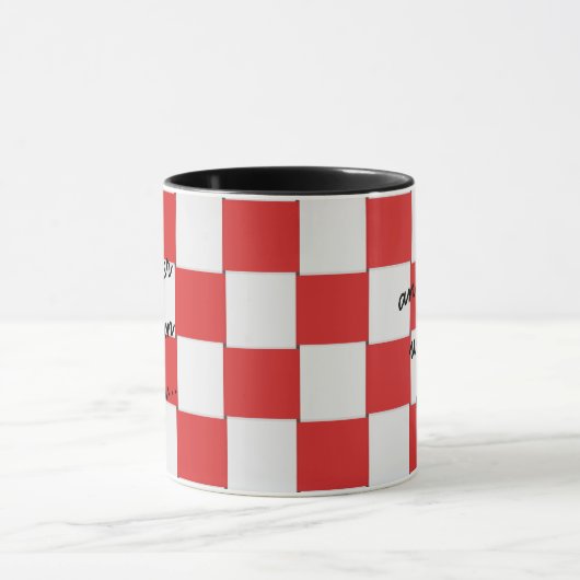 Weer een Geweven dag Rood en Wit Mok (Midden)